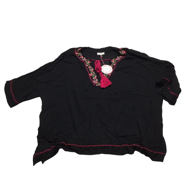 Tunic Long Sleeve By Umgee In Black & Pink, Size: L Polished Men's Silk