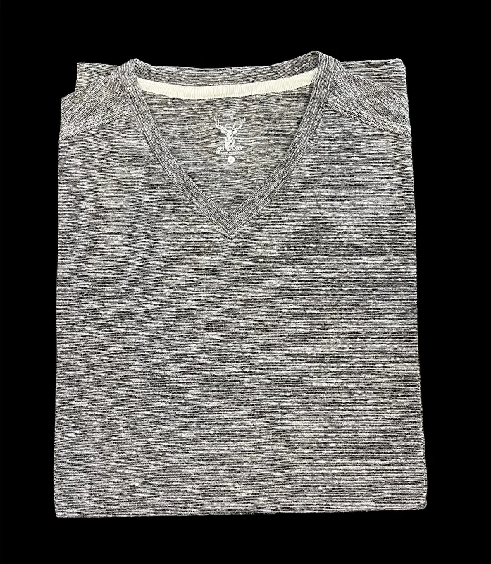 NICOBY SS SUPER SLUB V-NECK - CHARCOAL Relaxed Men's Beach