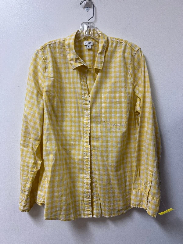 Top Long Sleeve By J. Crew In White & Yellow, Size: Xl Classic Men's Pin