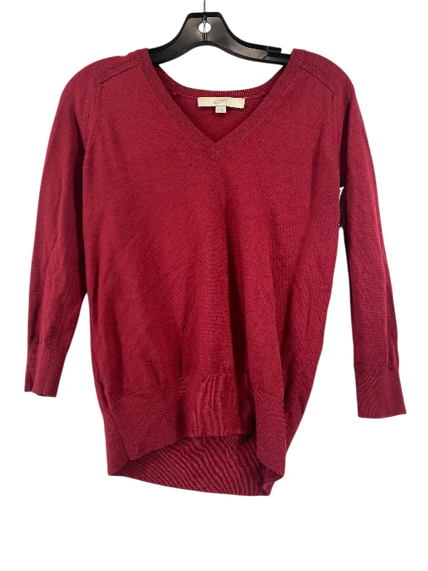 Top Long Sleeve By Loft In Red, Size: S Gym