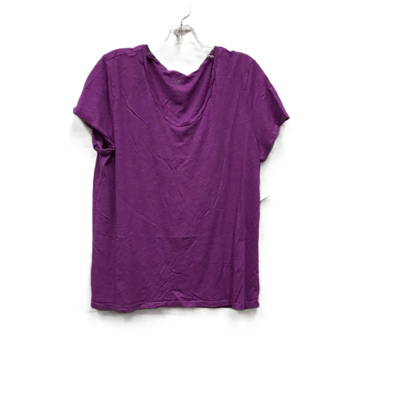 Purple Top Short Sleeve By Loft, Size: Xl Dapper Men's 1920S