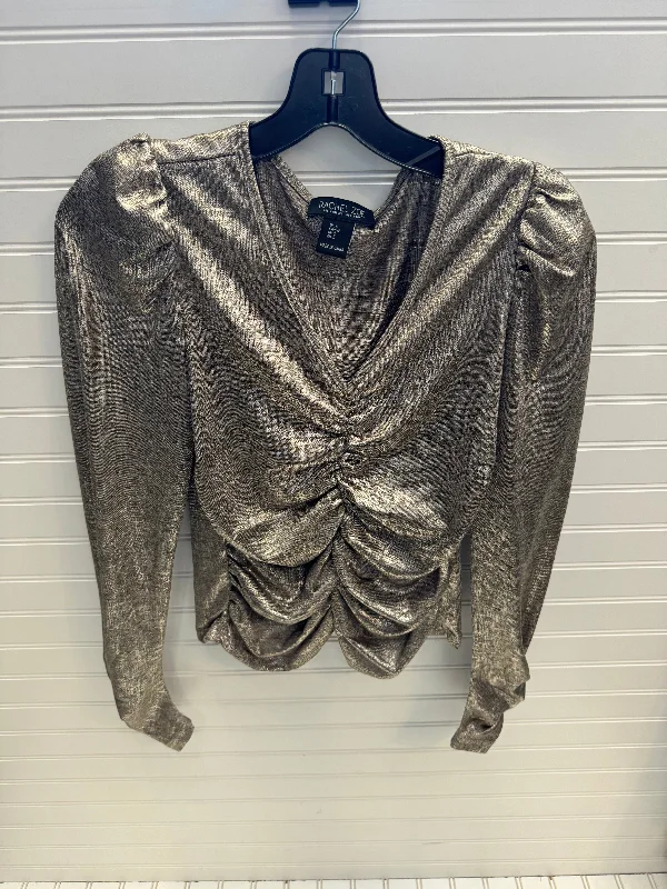 Top Long Sleeve By Rachel Zoe In Gold, Size: S Polished Men's Satin