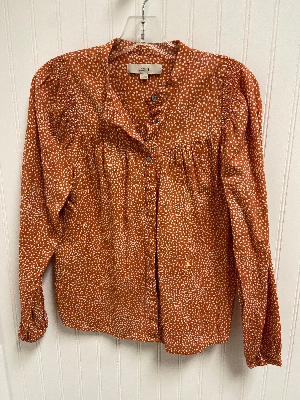 Top Long Sleeve By Loft In Orange, Size: S Lumberjack