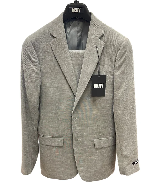 DKNY SLIM FIT SUIT - LIGHT GREY Polished Men's Satin