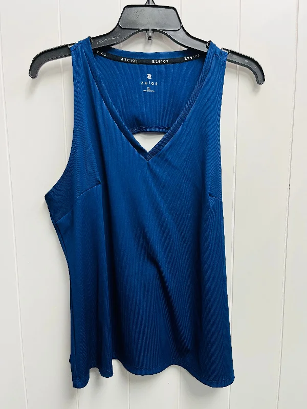 Athletic Tank Top By Zelos In Blue, Size: Xl Unique Men's Upcycled