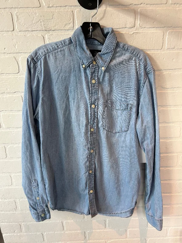 Top Long Sleeve By Gap In Blue Denim, Size: S Bold Men's Animal