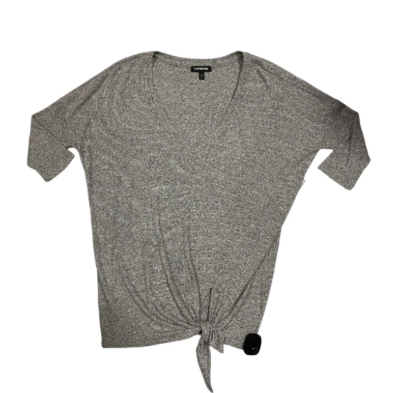 Top Long Sleeve By Express In Grey, Size: S Cool Men's Distressed