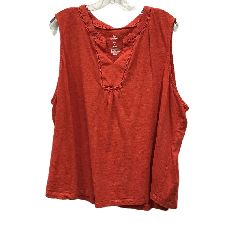 Orange Top Sleeveless By St Johns Bay, Size: 3x Organic