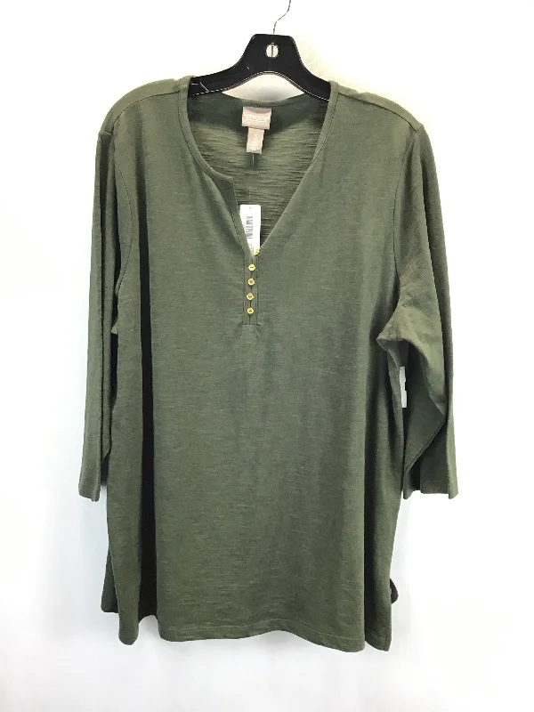 Top Long Sleeve By Chicos In Green, Size: Xl Monochromatic All