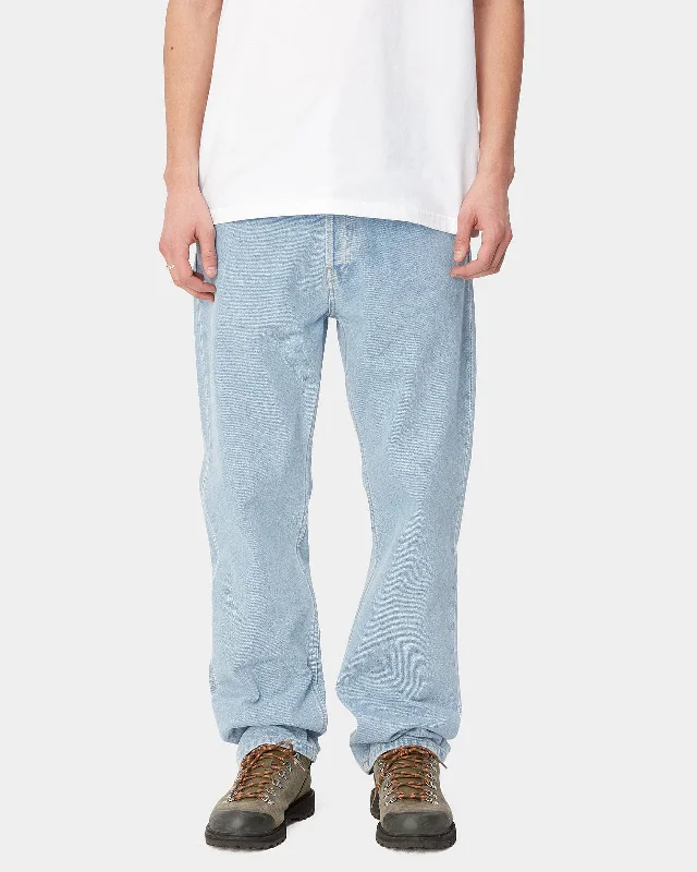 Carhartt WIP Nolan Pant Relaxed Straight Mens Jeans - Blue Bleached Hip Men's Urban