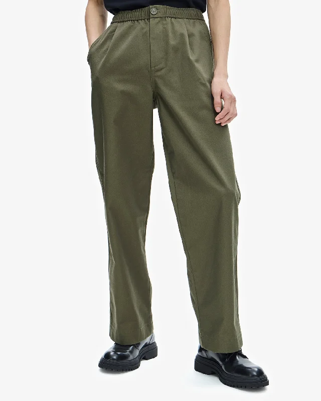 Fred Perry Wide Leg Drawstring Trouser - Uniform Green Practical Men's Multi