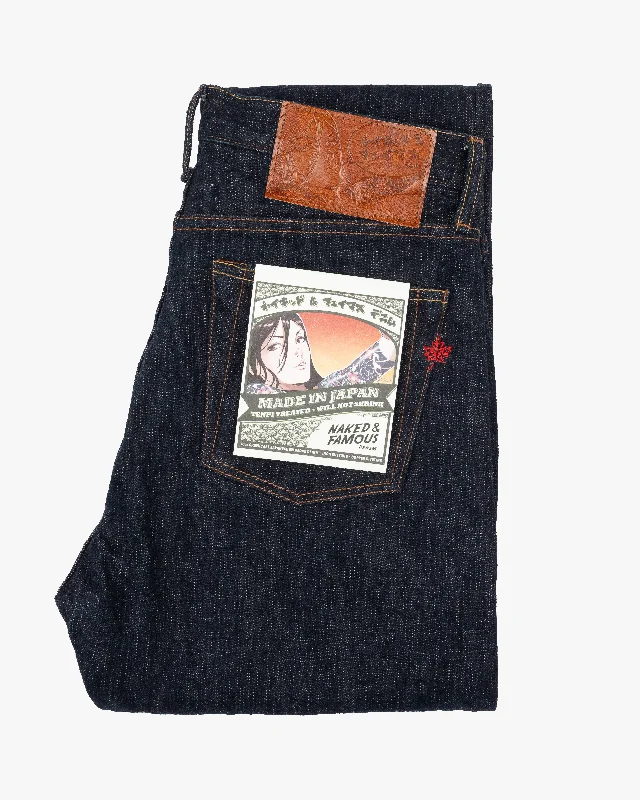 Naked & Famous Denim Weird Guy Regular Tapered Mens Jeans - MIJ12 Aomidori Selvedge Stylish Men's Tropical 