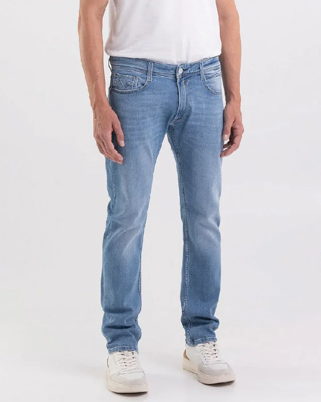 Replay Rocco Relaxed Straight Mens Jeans - Light Wash Elegant Men's Cashmere